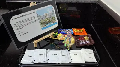 a black box with a bunch of items in it at Stunning 1-Bedroom Condo in Manila
