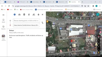a screenshot of a google maps page with a map at Casa Jessica 329 Dubai style One bedroom Corner unit in Bacoor
