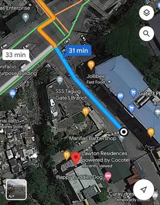 a map of a city with roads and buildings at Lawton Residences Studio Room 2F in Manila