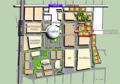 a plan of the site of the proposed building at SonSon at Manhattan Plaza Tower 1, Araneta, Cubao, Quezon City in Manila