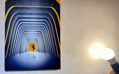 a picture of a person walking through a tunnel at Casa Cabilao Staycation in Santa Rosa