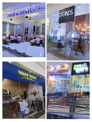 a group of four pictures of a store at Palmtree Two Villas Across Terminal 3 or Manila Airport in Manila
