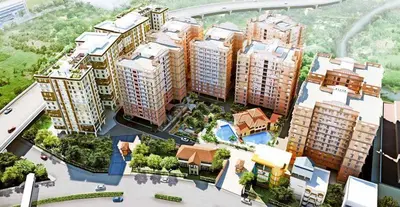 an overhead view of a city with tall buildings at Near Manila Airport, MAILZ HOMEZ COZY 1 Bedroom Condo, Full Kitchen, Swimming Pool, WIFI, 10L in Manila