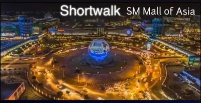 a view of a city at night with lights at SHORE RESIDENCE D16 shortwalk Mall of asia near airport in Manila