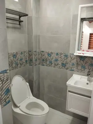 a bathroom with a toilet and a sink at 6 Guest - Unit 2 Studio type in Santa Rosa