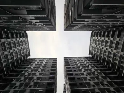 two tall buildings looking up into the sky at SHORE 3 TOWER 1 Mall of Asia- Casa Sandique in Manila