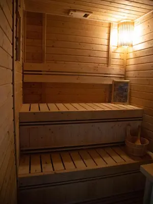 an empty sauna with a light on top of it at Casa Maris in Bacoor