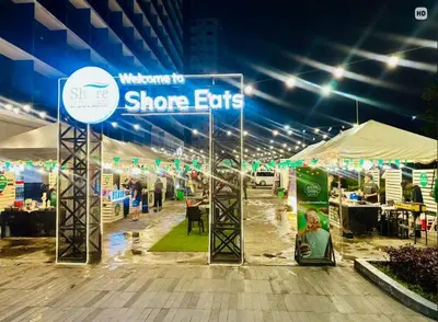 a sign for a show exhibits at a convention at Scandi-Style & Organic condo Shore 3 MOA in Manila