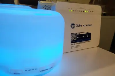 a close up of a box and a blue light at Homey 2br apartment in Makati in Manila
