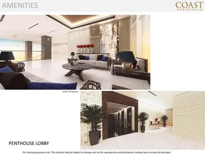 a living room with a couch and a fireplace at Free Wi-Fi Luxurious Haven by the Bay - 2BR Near MOA PICC CCP in Manila