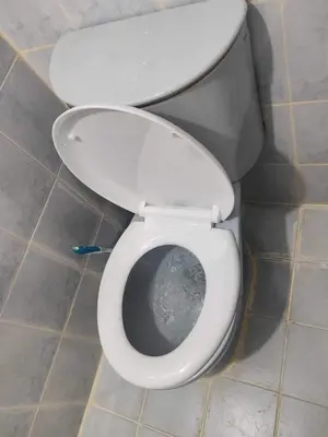 a white toilet with the seat up in a bathroom at Pacific Regency, Manila studio type with balcony in Manila