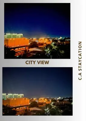 a city view of a city at night at CA Staycation in Manila