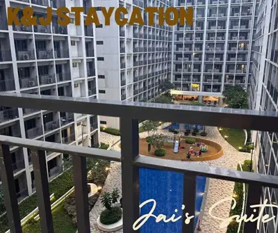 a view from the balcony of a apartment building at Jai Suite K&J Cozy Place Staycation in Manila