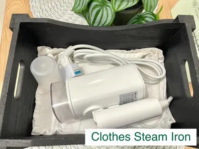 a box with a sewing machine and clothes steam iron at Serene Condo Unit in Front of US Embassy in Manila