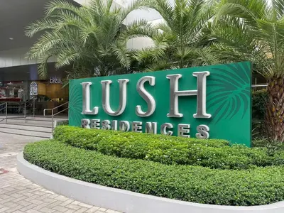 a sign for a usl reliancehospital at Lush Residences Makati City by darpm in Manila