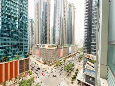 an aerial view of a city with tall buildings at BGC Staycation: 1BR Condo Uptown Area #ournw12d in Manila