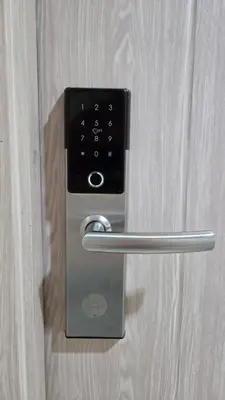 a close up of a door with a handle at Urban Oasis 2BR Condo with Multiple Pools at SMDC Charm Residences in Manila