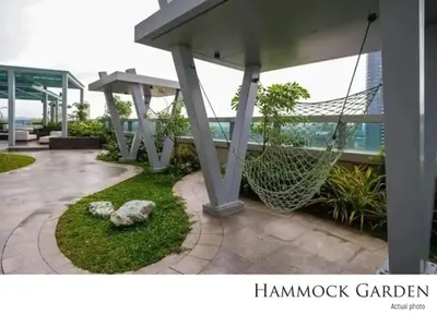 a hammock garden on the roof of a building at Urban Oasis Serenity in the City w Pool Gym More in Manila