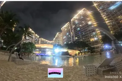 a view of a hotel at night at Azure staycationbyGetwellwander in Manila