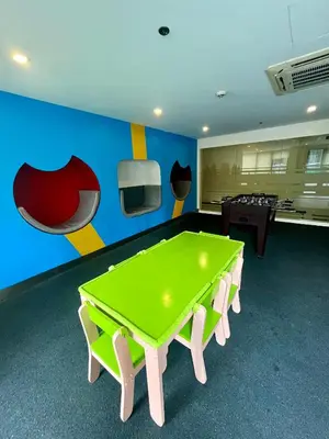 a ping pong table in a ping pong room at Greenbelt Hamilton Tower 1 Legazpi Makati City - by ES Elite Suites in Manila
