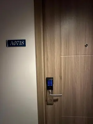 a door with a sign that says antidepressives on it at Home Away From Home - S Residences in Manila
