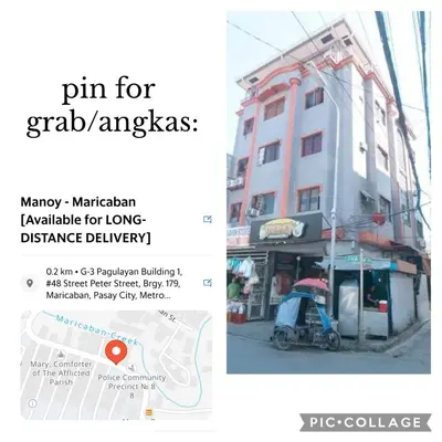 a flyer for a building with a stroller in front of it at Marco's Economy Room For Rent near NAIA in Manila