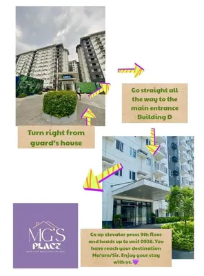 a collage of pictures of some buildings at MG Place -2 BR condo unit at SMDC Charm Residences, Cainta, Rizal, 1900 in Cainta