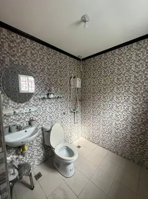 a bathroom with a toilet and a sink at Florie's Home in Santa Rosa