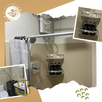 a bathroom with a toilet and a sink at Deluxe Room with Balcony near MOA in Manila