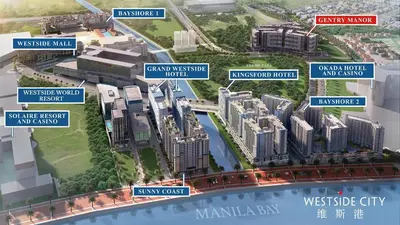 a map of a city with street signs at Gentry Manor Family Suite Facing Okada Fountain WiFi Netflix Near Airport 8A in Manila