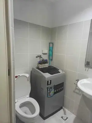 a small bathroom with a toilet and a sink at Casa Amara Staycation in Manila