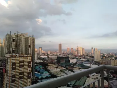 a view of a city with tall buildings at Casa Cashmere in Light residences at Mandaluyong City in Manila