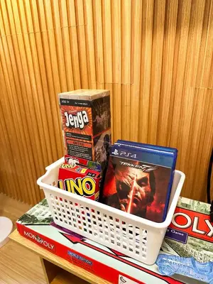 a basket on top of a stack of boxes at Mariels Staycation in Manila