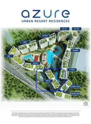 a rendering of a map of the zure urban resort residences at Azure Staycation by Casa Lepap in Manila