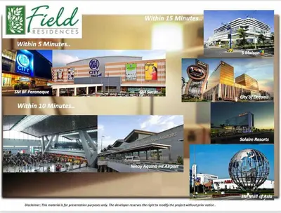 a collage of pictures of different types of buildings at Staycation at Field Residences Near Airport in Manila