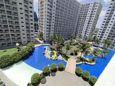 an aerial view of a resort with tall buildings at EmFress Suites in Manila
