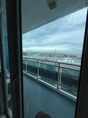 a view from a window of an airport at Azure Condo Maui by arlene in Manila