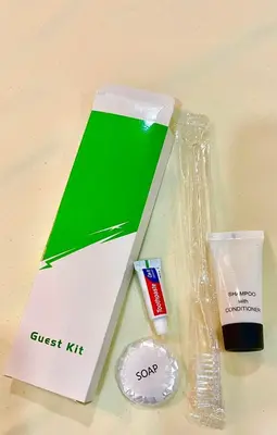a box of guest k rite and a container of lipstick at Airport NAIA T3 Condotel in Manila