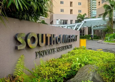 a sign for a south miami private hospital at Private Modern Condo in BGC in Manila