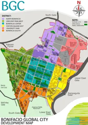 a map of the borough of boston global city at BGC Suites EDSA Makati in Manila