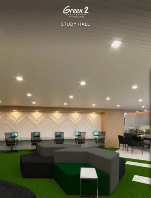 a lobby with a waiting room with a couch and chairs at Morena Suite in Dasmariñas