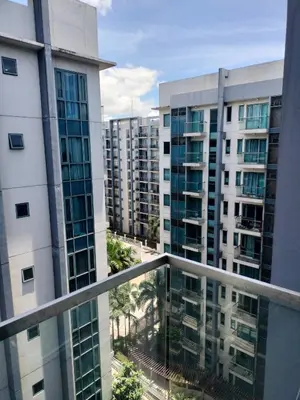 a view from the balcony of a apartment building at 1 Bedroom Near Airport Pasay City in Manila