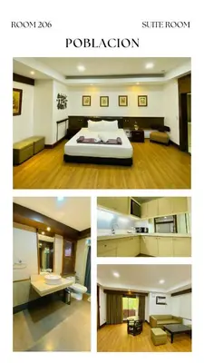 a collage of three pictures of a room with a bed at Casa Verde Hotel & Events Center in Imus