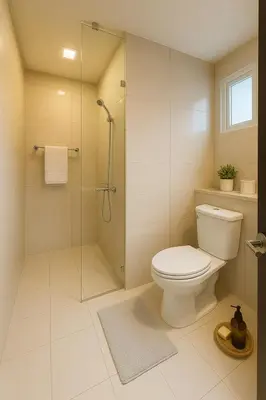 a bathroom with a toilet and a glass shower at Ultra Luxury 6BR near Solaire, Okada, & Airport in Manila