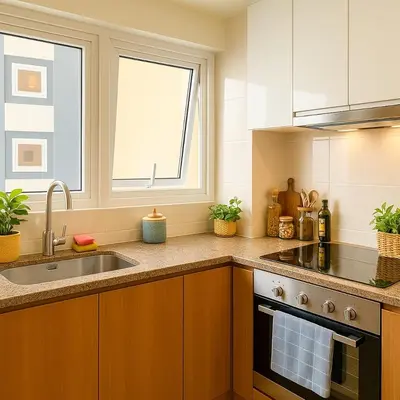 a kitchen with a sink and a stove and a window at Spacious 3BR near Solaire, Okada, Airport I 8pax in Manila