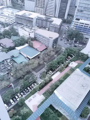 an aerial view of a city with buildings at Maria's staycation in Manila
