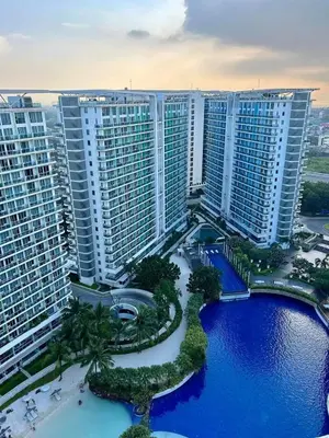an aerial view of a large city with tall buildings at 400MBPS! 3Beds 1217 Azure Urban Beach Spa Mall Resto in Manila
