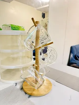 a glass lamp sitting on top of a table at FamBnb in Manila