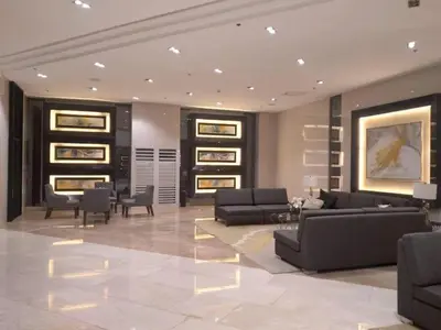 a large living room with couches and chairs at 1BR Condotel with Balcony at FAME Residences #FM60-1 in Manila