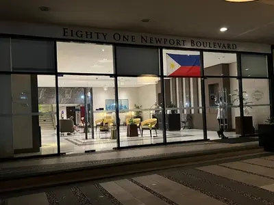 a store front of a newport boundeland building at L&D Condominium in Manila